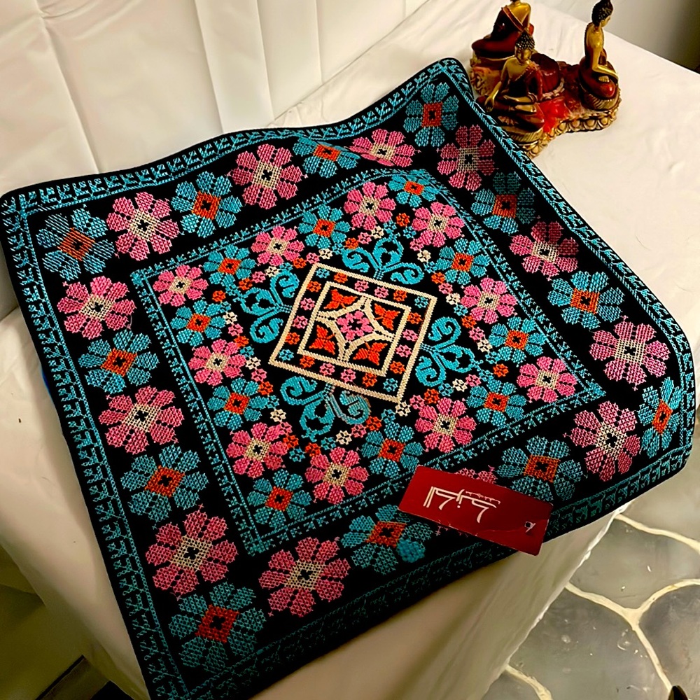 Blue boho style pillow you stuff